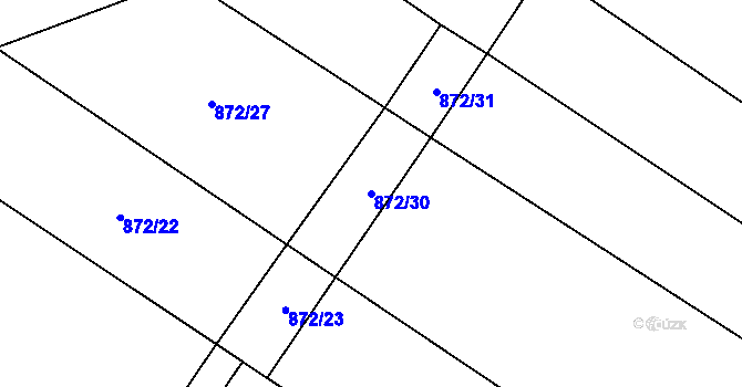 Parcela st. 872/30 v KÚ Dírná, Katastrální mapa