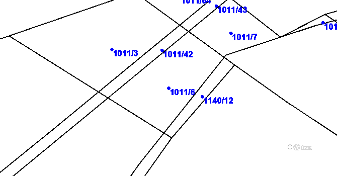 Parcela st. 1011/6 v KÚ Záříčí u Dírné, Katastrální mapa