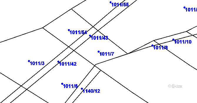 Parcela st. 1011/7 v KÚ Záříčí u Dírné, Katastrální mapa