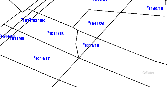 Parcela st. 1011/19 v KÚ Záříčí u Dírné, Katastrální mapa