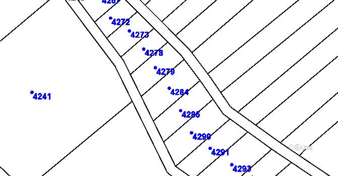 Parcela st. 4284 v KÚ Diváky, Katastrální mapa
