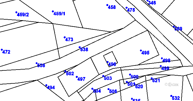 Parcela st. 537 v KÚ Diváky, Katastrální mapa