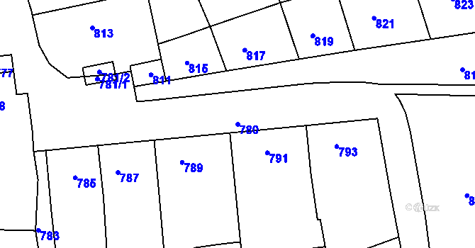 Parcela st. 780 v KÚ Diváky, Katastrální mapa