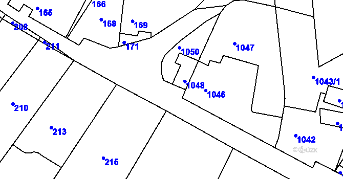 Parcela st. 1049 v KÚ Diváky, Katastrální mapa