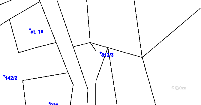 Parcela st. 812/3 v KÚ Dívčí Hrad, Katastrální mapa
