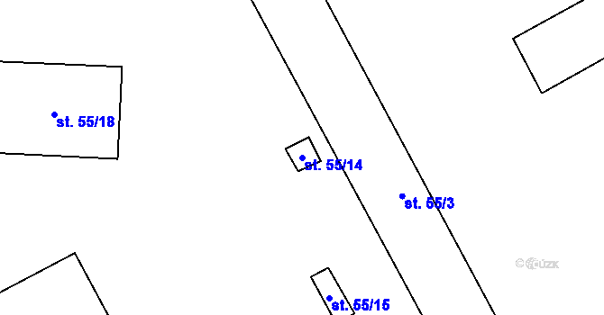 Parcela st. 55/14 v KÚ Sádek u Dívčího Hradu, Katastrální mapa