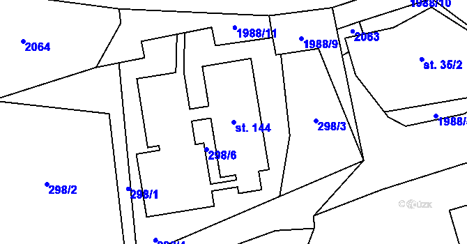 Parcela st. 144 v KÚ Sádek u Dívčího Hradu, Katastrální mapa