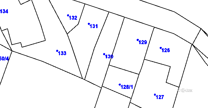 Parcela st. 130 v KÚ Dívčice, Katastrální mapa