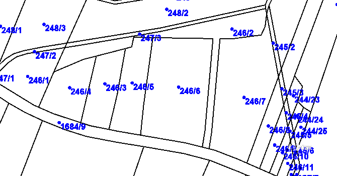 Parcela st. 246 v KÚ Dívčice, Katastrální mapa