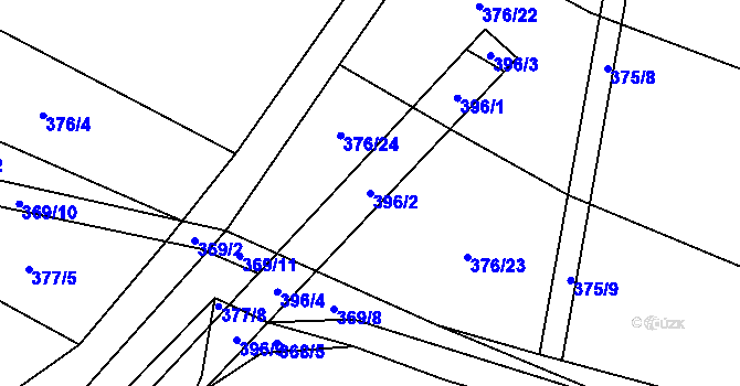 Parcela st. 396/2 v KÚ Dívčice, Katastrální mapa