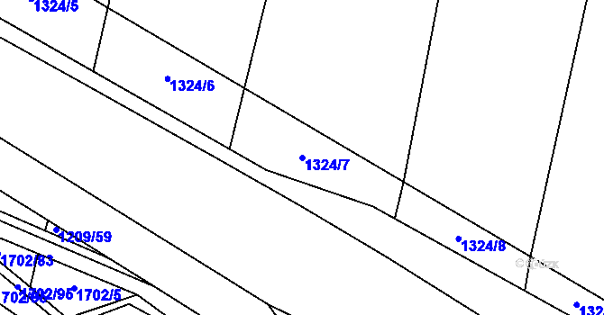 Parcela st. 1324/7 v KÚ Dívčice, Katastrální mapa