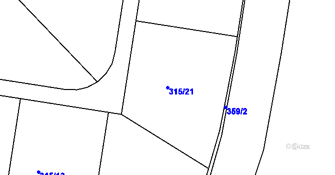 Parcela st. 315/21 v KÚ Divec, Katastrální mapa