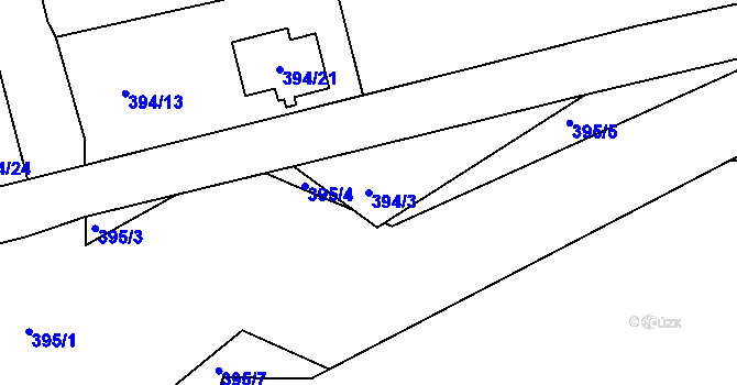 Parcela st. 394/3 v KÚ Divišov u Benešova, Katastrální mapa