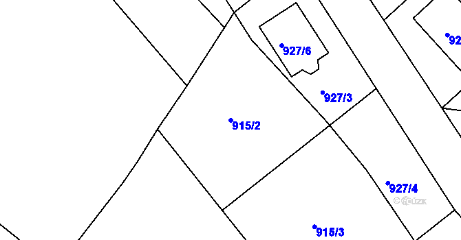 Parcela st. 915/2 v KÚ Divišov u Benešova, Katastrální mapa