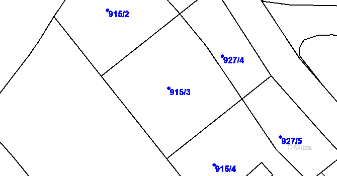 Parcela st. 915/3 v KÚ Divišov u Benešova, Katastrální mapa