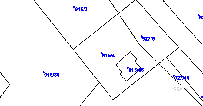 Parcela st. 915/4 v KÚ Divišov u Benešova, Katastrální mapa