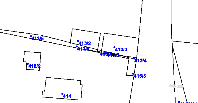 Parcela st. 413/7 v KÚ Divišov u Benešova, Katastrální mapa