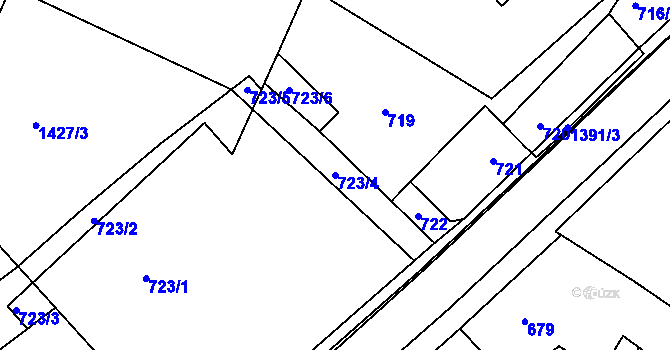 Parcela st. 723/4 v KÚ Divišov u Benešova, Katastrální mapa