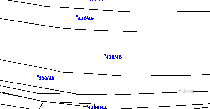 Parcela st. 430/46 v KÚ Divišov u Benešova, Katastrální mapa