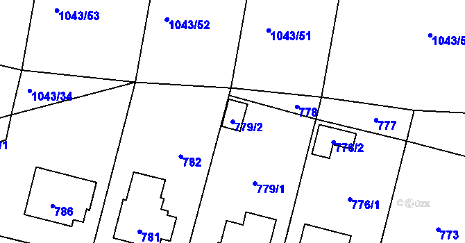 Parcela st. 779/2 v KÚ Divišov u Benešova, Katastrální mapa
