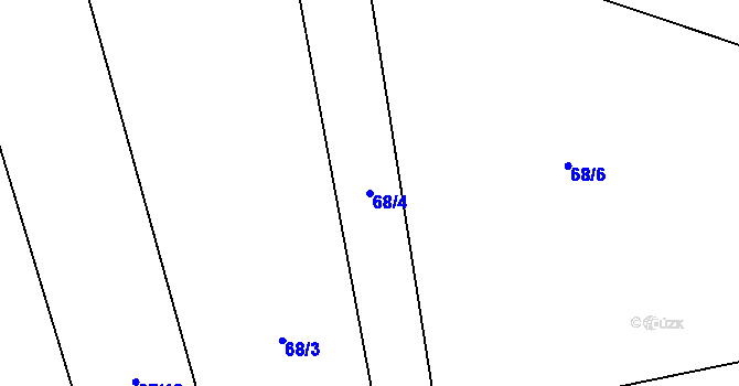 Parcela st. 68/4 v KÚ Bolechovice I, Katastrální mapa