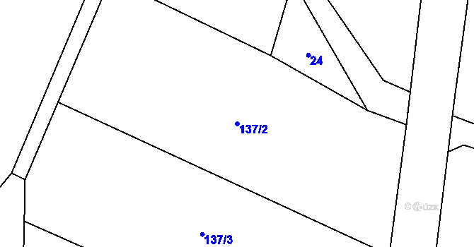 Parcela st. 137/2 v KÚ Divišovice, Katastrální mapa