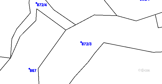 Parcela st. 872/3 v KÚ Divišovice, Katastrální mapa