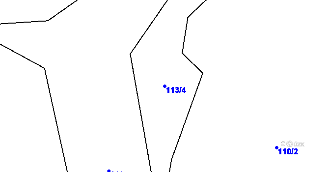 Parcela st. 113/4 v KÚ Divišovice, Katastrální mapa