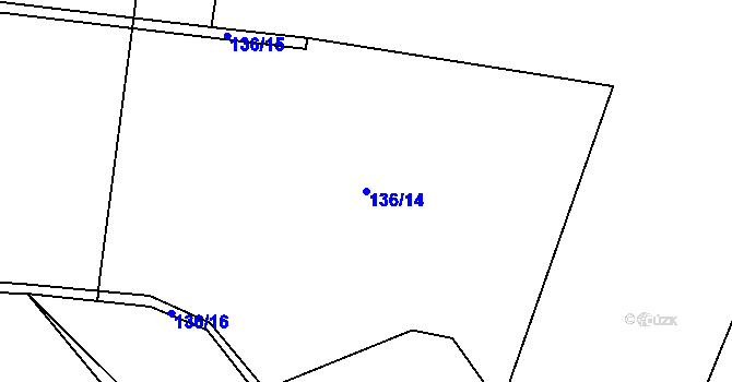 Parcela st. 136/14 v KÚ Divišovice, Katastrální mapa