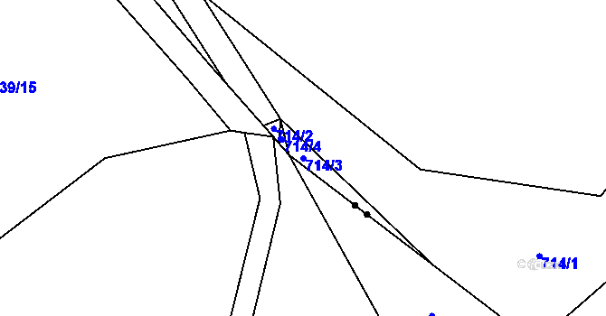 Parcela st. 714/3 v KÚ Divišovice, Katastrální mapa