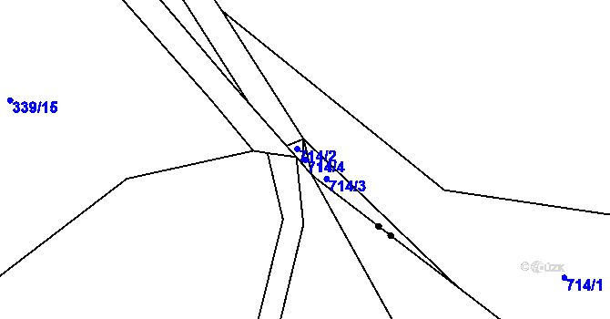 Parcela st. 714/4 v KÚ Divišovice, Katastrální mapa
