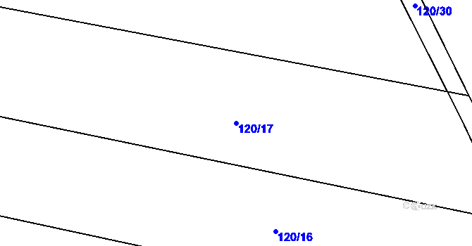 Parcela st. 120/17 v KÚ Dlažov, Katastrální mapa