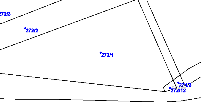 Parcela st. 272/1 v KÚ Dlažov, Katastrální mapa