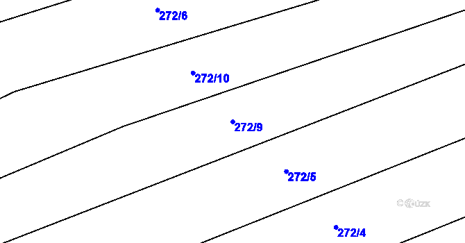 Parcela st. 272/9 v KÚ Dlažov, Katastrální mapa