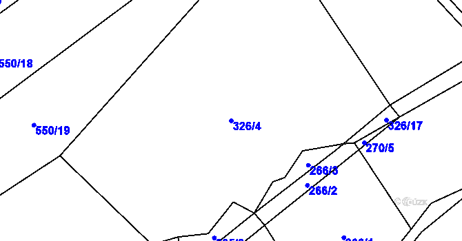Parcela st. 326/4 v KÚ Dlažov, Katastrální mapa