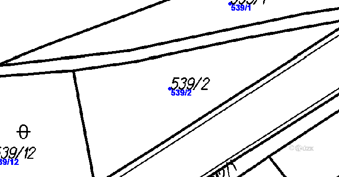 Parcela st. 539/2 v KÚ Dlažov, Katastrální mapa