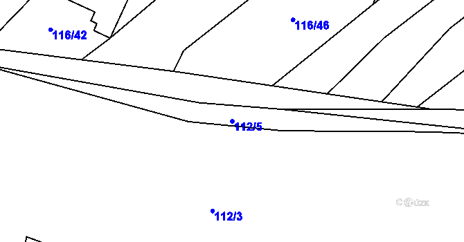 Parcela st. 112/5 v KÚ Dlažov, Katastrální mapa