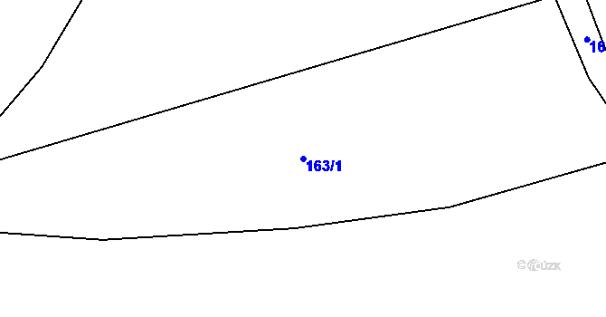 Parcela st. 163/1 v KÚ Miletice u Dlažova, Katastrální mapa