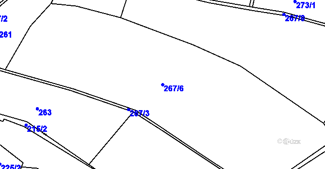 Parcela st. 267/6 v KÚ Miletice u Dlažova, Katastrální mapa