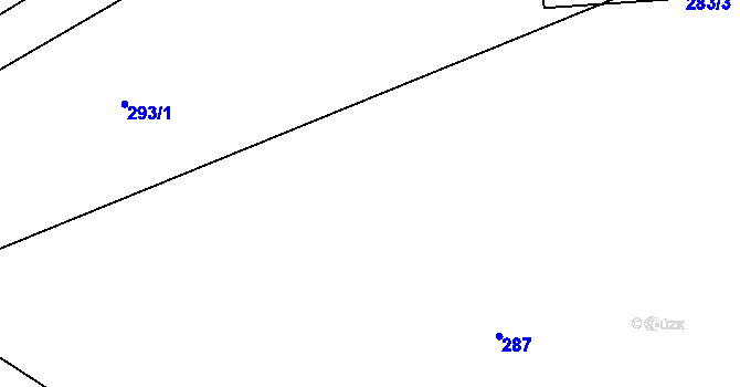 Parcela st. 293/3 v KÚ Miletice u Dlažova, Katastrální mapa