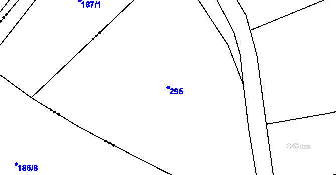 Parcela st. 295 v KÚ Miletice u Dlažova, Katastrální mapa