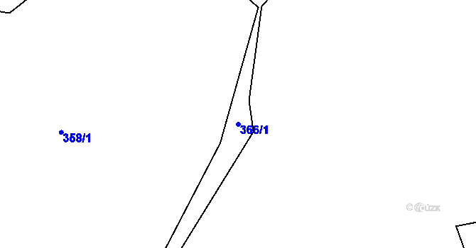 Parcela st. 366/1 v KÚ Miletice u Dlažova, Katastrální mapa