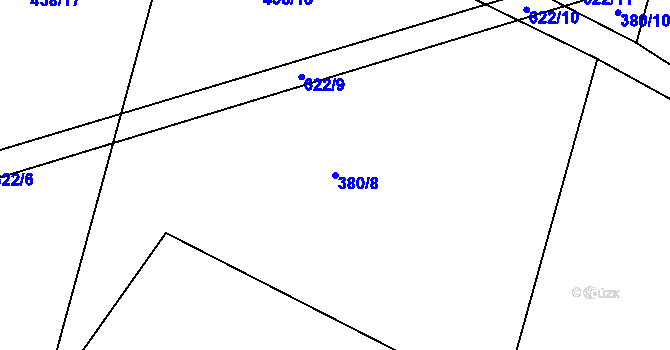 Parcela st. 380/8 v KÚ Miletice u Dlažova, Katastrální mapa