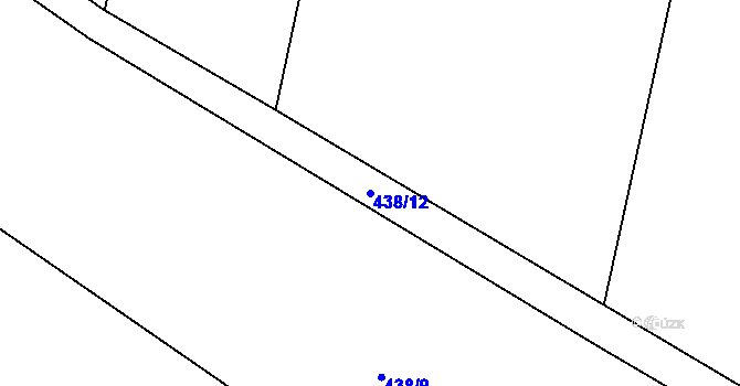 Parcela st. 438/12 v KÚ Miletice u Dlažova, Katastrální mapa