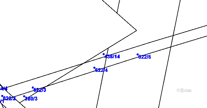 Parcela st. 438/14 v KÚ Miletice u Dlažova, Katastrální mapa