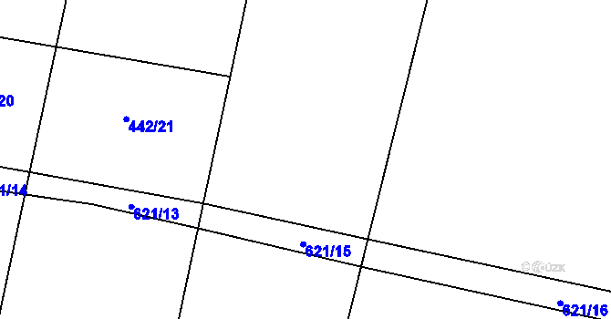 Parcela st. 442/22 v KÚ Miletice u Dlažova, Katastrální mapa