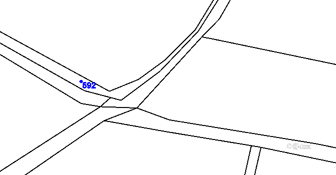 Parcela st. 557/5 v KÚ Miletice u Dlažova, Katastrální mapa
