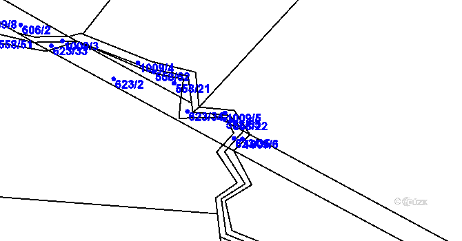 Parcela st. 558/22 v KÚ Miletice u Dlažova, Katastrální mapa