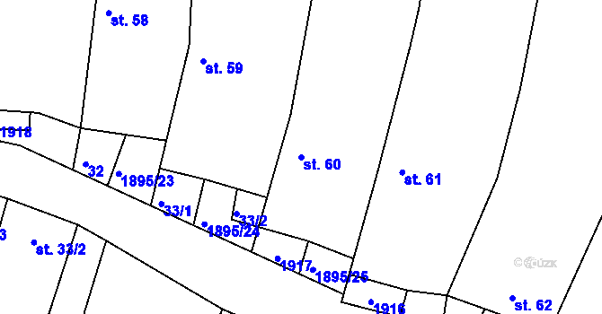 Parcela st. 60 v KÚ Dlouhá Brtnice, Katastrální mapa