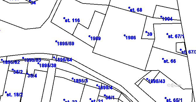 Parcela st. 64 v KÚ Dlouhá Brtnice, Katastrální mapa